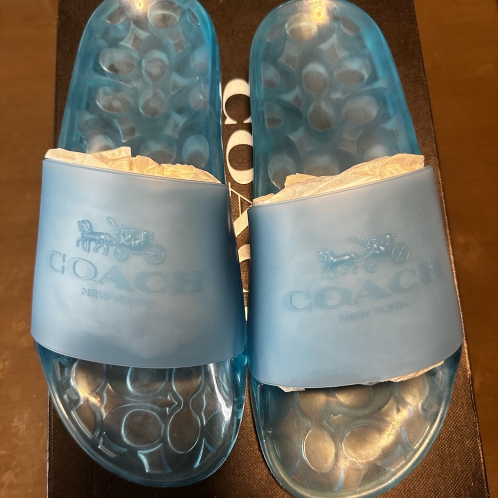 Coach Ulyssa rubber slide BLUE